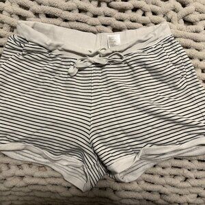 H&M Navy and White stripe shorts size L